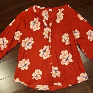 Floral Red Women's Top